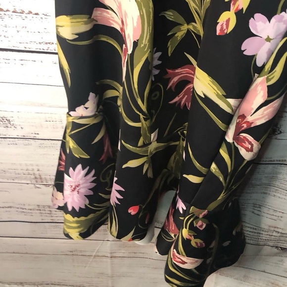 VENUS Black Asymmetrical Dress with Floral Accents 1X NWOT - Picture 12 of 14